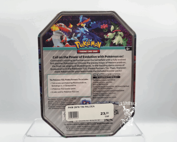 Pokemon : (Boîte Métal) Quaquaval ex Tin – Image 2